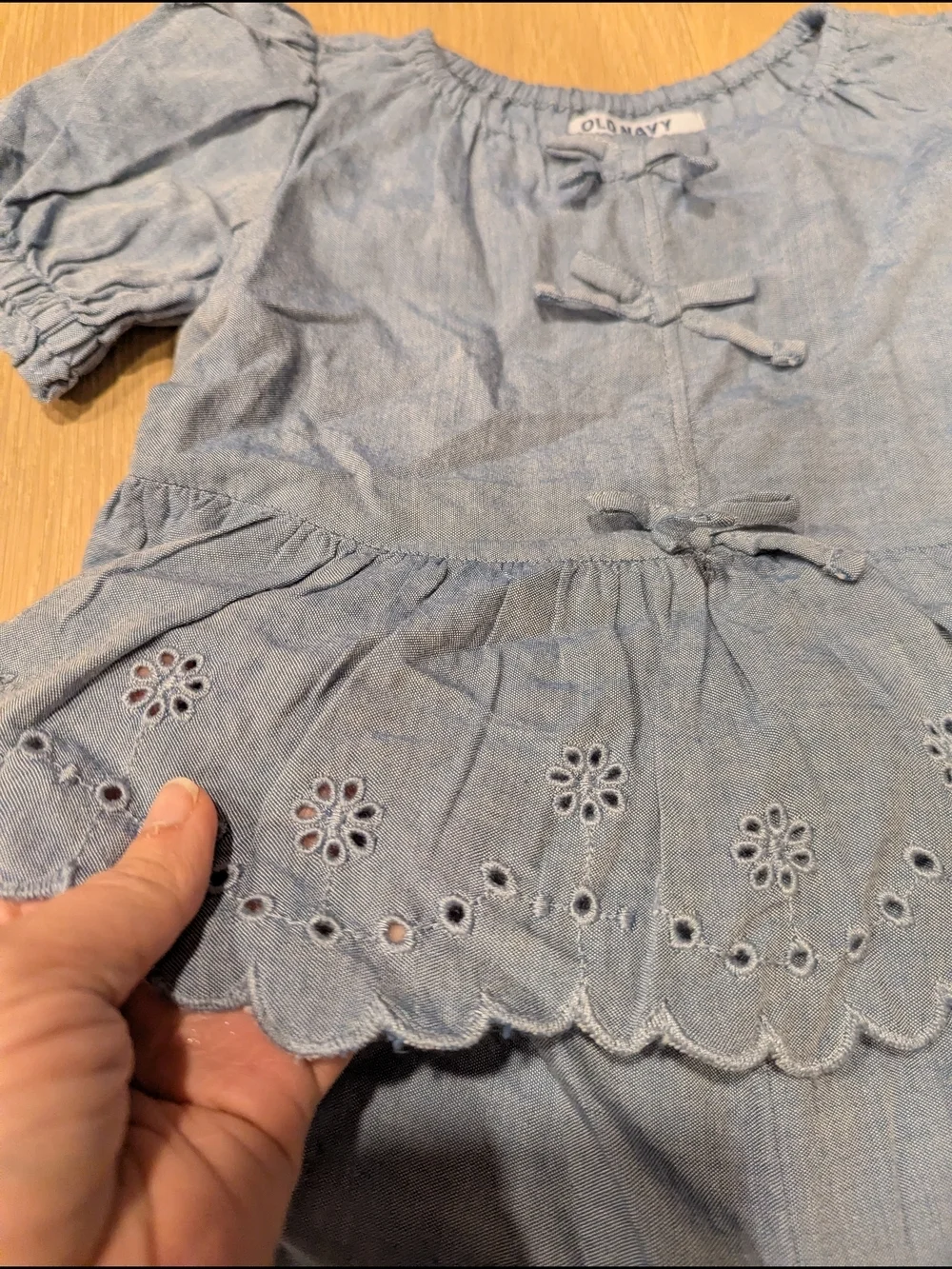 Old Navy Light Chambray Eyelet Two-Piece Set - Blue